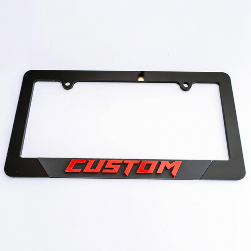 Hellcat Style Red Raised Custom Lettering US Format — Cadre de plaque (universel)