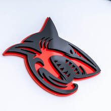 Insigne d'aile Shark Hellshark 3D Badge Emblème Noir et Rouge
 3