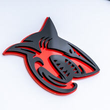 Insigne d'aile Shark Hellshark 3D Badge Emblème Noir et Rouge
 3