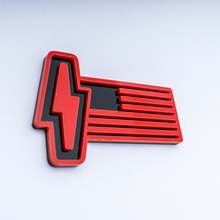 Insigne 3D du drapeau américain Ford 150 Lightning - Emblème de badges d'aile personnalisé rouge et noir
 3