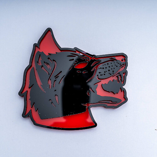 Emblème Badge 3D Tête de Loup pour Garde-Boue et Hayon
