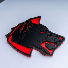Badge 3D Wolf, emblème de badges de hayon de garde-boue
 3