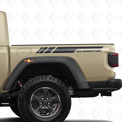 Kit d'autocollants en vinyle bandes latérales arrière de marque pour Jeep Gladiator