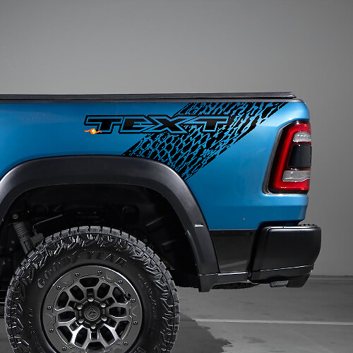 Kit de décalcomanies en vinyle style peau de dinosaure pour capot et côtés arrière pour Dodge Ram