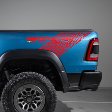 Kit de décalcomanies en vinyle style peau de dinosaure pour capot et côtés arrière pour Dodge Ram_5