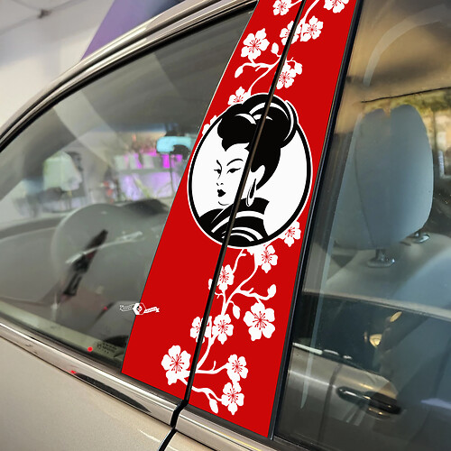 Autocollant en vinyle pour portes de pilier de Style japonais, autocollant de voiture
