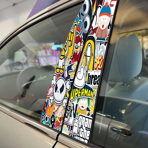 Pack d'autocollants pilier portes voiture décalcomanie vinyle autocollant Wrap

