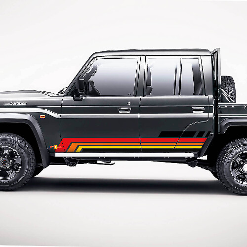 Kit de décalcomanies latérales rétro à rayures géométriques Autocollants pour Toyota