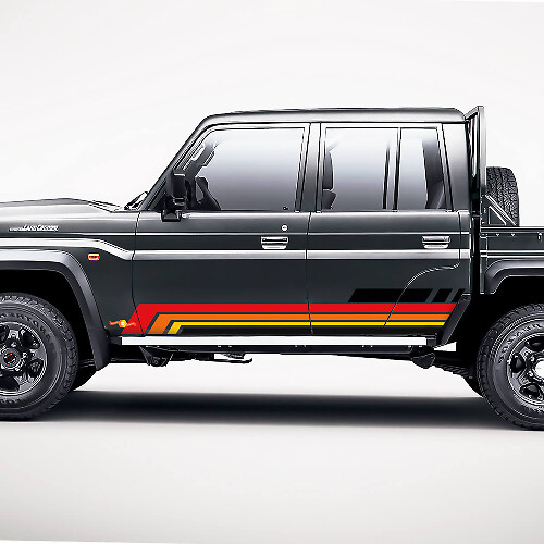 Kit de décalcomanies universelles Toyota Retro Side Classic Stripes, autocollants 2
