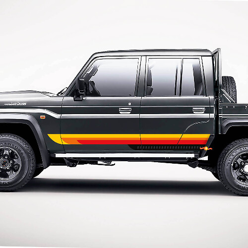 Kit de décalcomanies de bandes latérales rétro en dégradé géométrique autocollantes pour Toyota