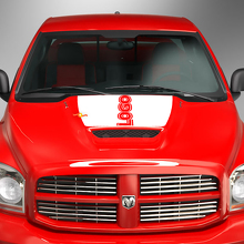 Autocollant en vinyle personnalisé noir pour capot avec logo Dodge Ram_2