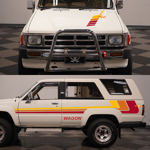 Kit de décalcomanies à rayures classiques côté wagon rétro pour Toyota Hilux Surf SSR 1988
