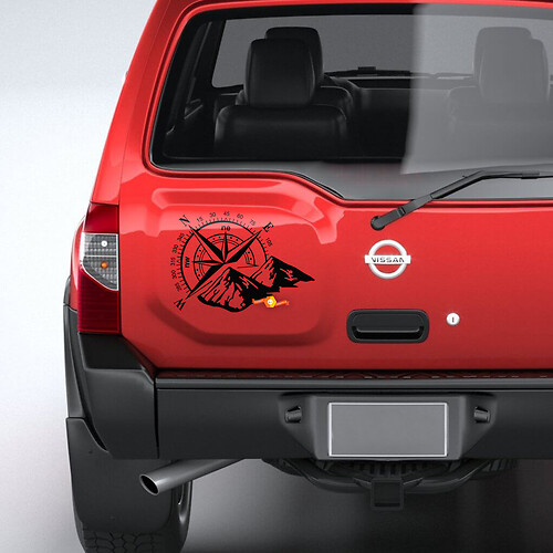 Autocollants arrière en vinyle pour Nissan Xterra Mountains et Compass Graphics
