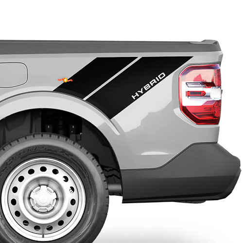 Autocollants vinyles latéraux arrière à bandes doubles hybrides pour Musclecar Maverick