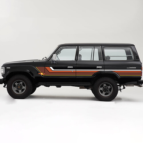 Autocollants rétro Vintage à rayures TRD pour portes latérales, autocollants en vinyle pour Toyota Land Cruiser série 60
