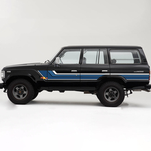 Autocollants rétro Vintage à rayures TRD pour portes latérales, autocollants en vinyle pour Toyota Land Cruiser série 60
 2