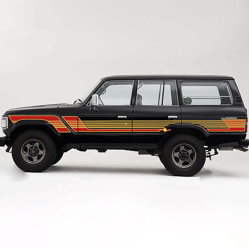 Kit d'autocollants latéraux en vinyle style rétro pour Toyota Land Cruiser FJ60 FJ62 1982-91