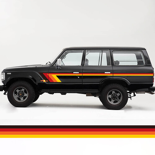 Kit de rayures vintage rétro pour Toyota Land Cruiser FJ60
