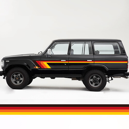 Kit rayures vintage rétro Toyota Land Cruiser FJ60

