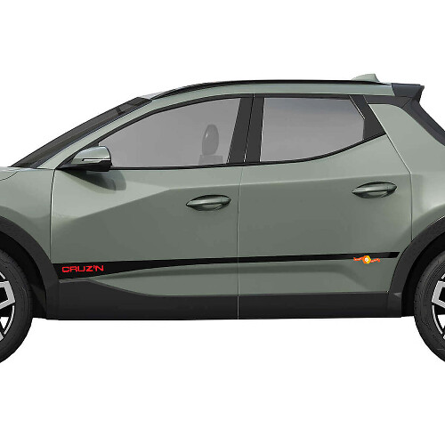 Cruzn Rally Side Rocker Panel Vinyl Stickers Decal Graphic adapté à Hyundai Santa Cruz

