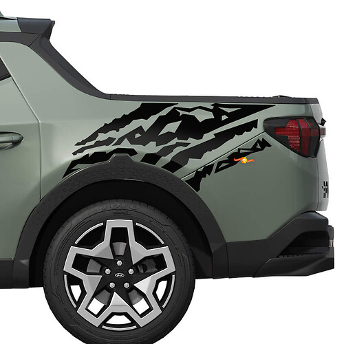 Kit graphique d'autocollants en vinyle pour côté de lit de garde-boue, éclaboussures de boue, adapté à Hyundai Santa Cruz
