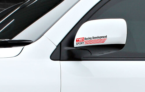 Jeu d'autocollants en vinyle pour rétroviseurs de style sport TRD pour voitures Toyota