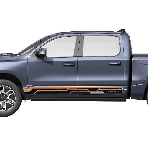Rayures de portes latérales pour Dodge RAM 1500 REV Autocollants en vinyle Stickers Graphiques 2
_1