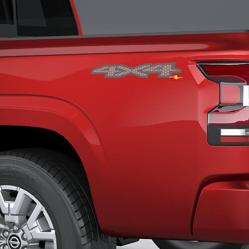 Autocollant 4x4 en nid d'abeilles pour côté de benne Nissan Frontier