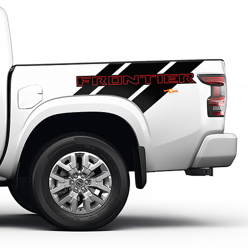 2X Nissan Frontier Pro-4X lit camion voiture vinyle des deux côtés autocollants graphiques 2 couleurs
