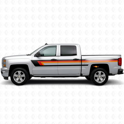 Bandes en vinyle rétro supérieures pour ligne de ceinture de porte et bas de caisse pour Chevrolet Silverado 1500 K2XX 2014-2019