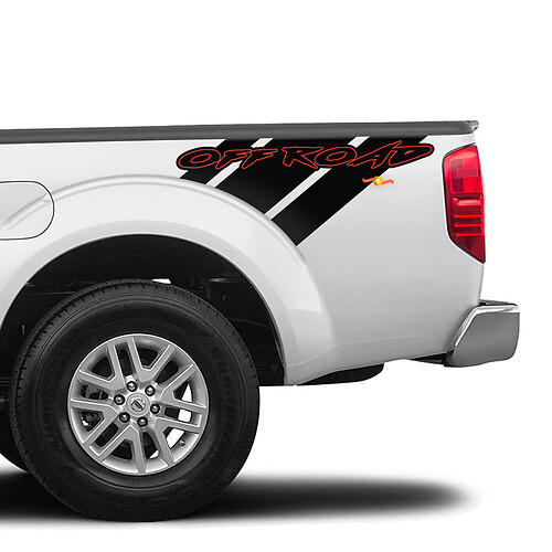 2X Nissan Frontier Off Road Bed Truck Car Vinyl Autocollants des deux côtés Autocollants graphiques
