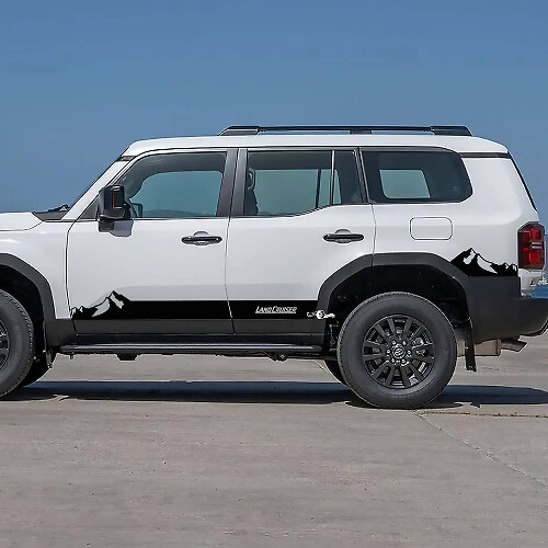 Toyota Land Cruiser Side Rocker Panel Montagnes Rayures Décalcomanies Graphiques en Vinyle
