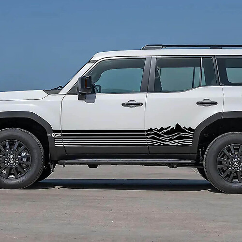 Bandes latérales de bas de caisse montagnes Autocollants en vinyle pour Toyota Land Cruiser