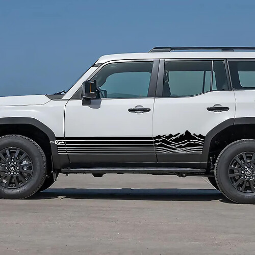Toyota Land Cruiser Side Rocker Panel Montagnes Rayures Décalcomanies Graphiques en Vinyle 2

