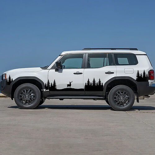 Toyota Land Cruiser Nature Scene Deer Moose Portes Accent Stripes Décalcomanies Vinyle Autocollants Graphique
