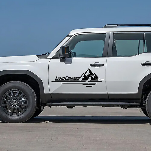 Toyota Land Cruiser Nature Scene Montagnes Portes Autocollants Vinyle Autocollants Graphique
