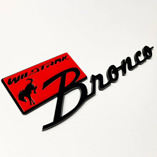 Bronco Wildtrak Fender Badges Emblème de hayon Badge 3D Noir vs Rouge
