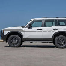 Autocollants en vinyle décoratifs à rayures damier pour portes latérales pour Toyota Land Cruiser 2