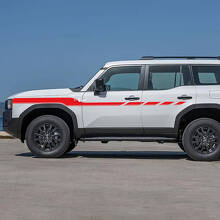 Autocollants en vinyle décoratifs à rayures damier pour portes latérales pour Toyota Land Cruiser 3
