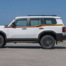 Bandes d'accentuation des portes latérales Toyota Land Cruiser Autocollants en vinyle Graphique 2 couleurs
 3