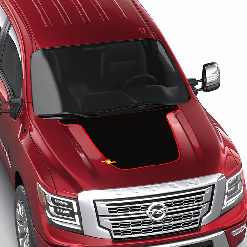 Capot Nissan Titan Pro4x Autocollants en vinyle noir Stickers Décalcomanies Graphiques
