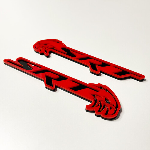 SRT Trackhawk 3D Badge Noir vs Gris Fender Badges Emblème 2
