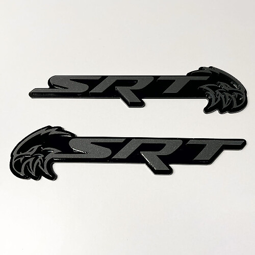 SRT Trackhawk 3D Badge Noir vs Gris Fender Badges Emblème 3
