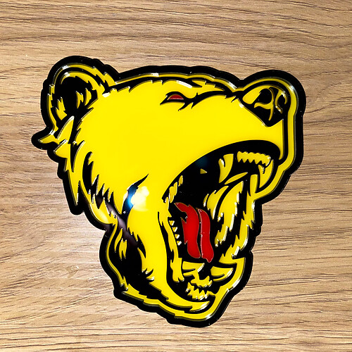 Ours Grizzly langue rouge insigne 3D emblème de badges de hayon de garde-boue
