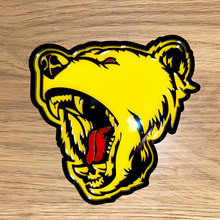 Ours Grizzly langue rouge insigne 3D emblème de badges de hayon de garde-boue
 2