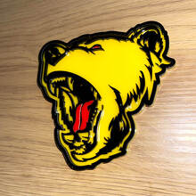 Ours Grizzly langue rouge insigne 3D emblème de badges de hayon de garde-boue
 3