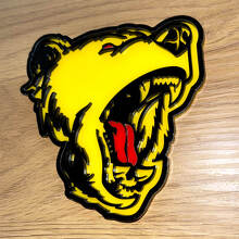 Ours Grizzly langue rouge insigne 3D emblème de badges de hayon de garde-boue
 4