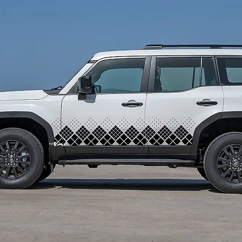 Toyota Land Cruiser Portes latérales Ornement Style Autocollants Vinyle Autocollants Graphique
