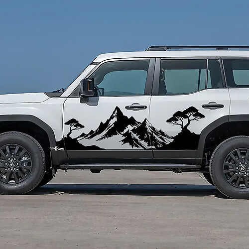 Toyota Land Cruiser Portes latérales Ornement Style Autocollants Vinyle Autocollants Graphique
