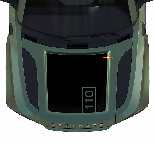 Autocollant Vinyle Capot Noir pour Land Rover Defender 110